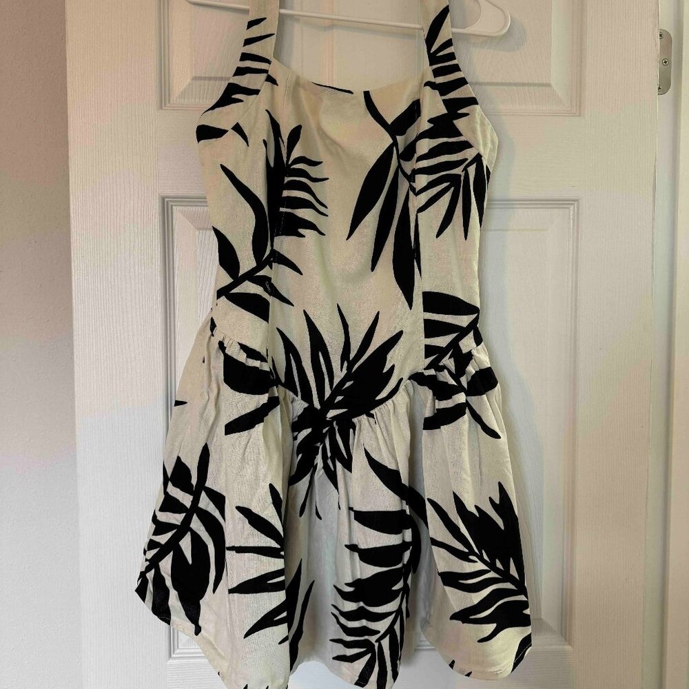 Gianni Bini Halter Top Dress, Cream and Black, Size Large